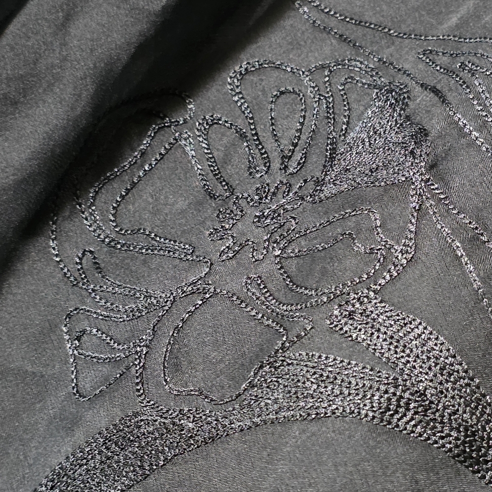 Ellen Tracy Silk Charcoal Maxi Skirt lined. - Picture 4 of 7